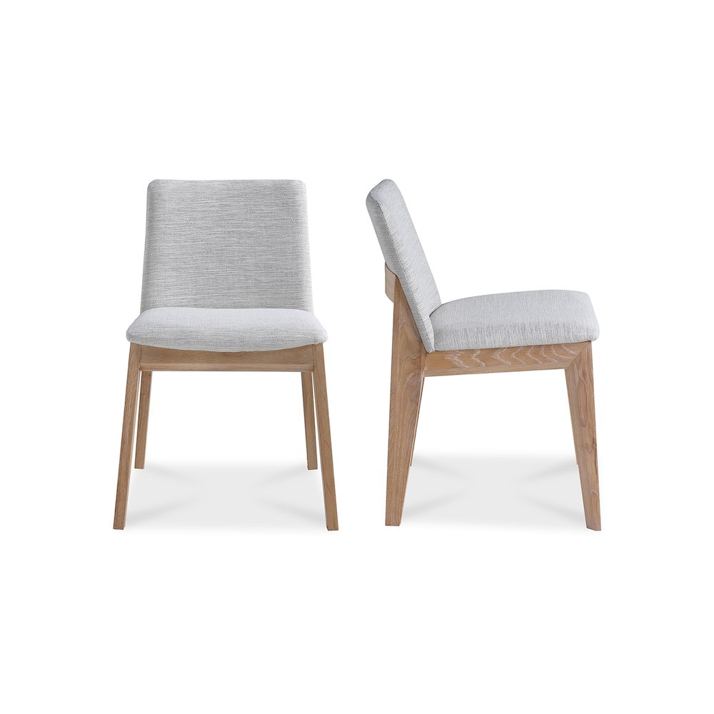 Deco Oak Dining Chair Light Grey – Set Of Two