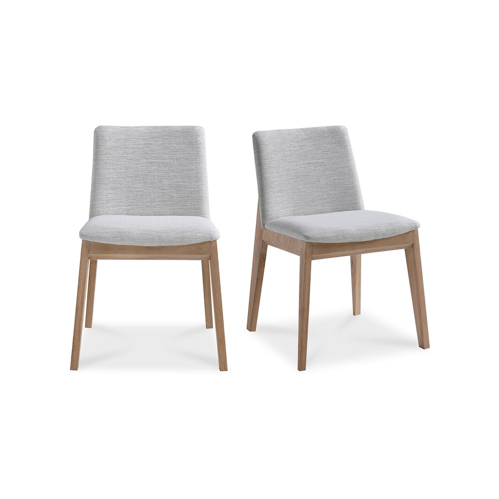 Deco Oak Dining Chair Light Grey – Set Of Two