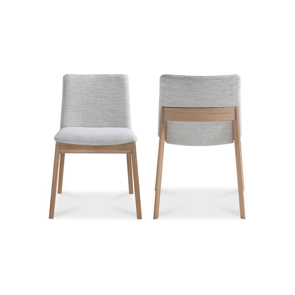 Deco Oak Dining Chair Light Grey – Set Of Two