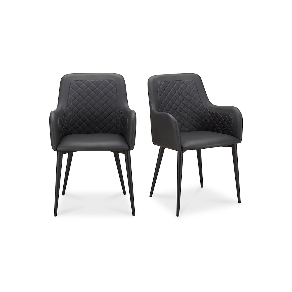 Cantata Dining Chair Mayon Black Vegan Leather – Set Of Two