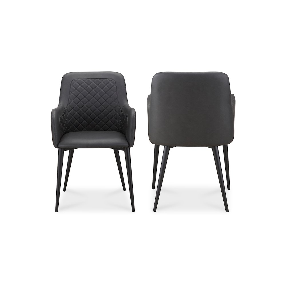 Cantata Dining Chair Mayon Black Vegan Leather – Set Of Two