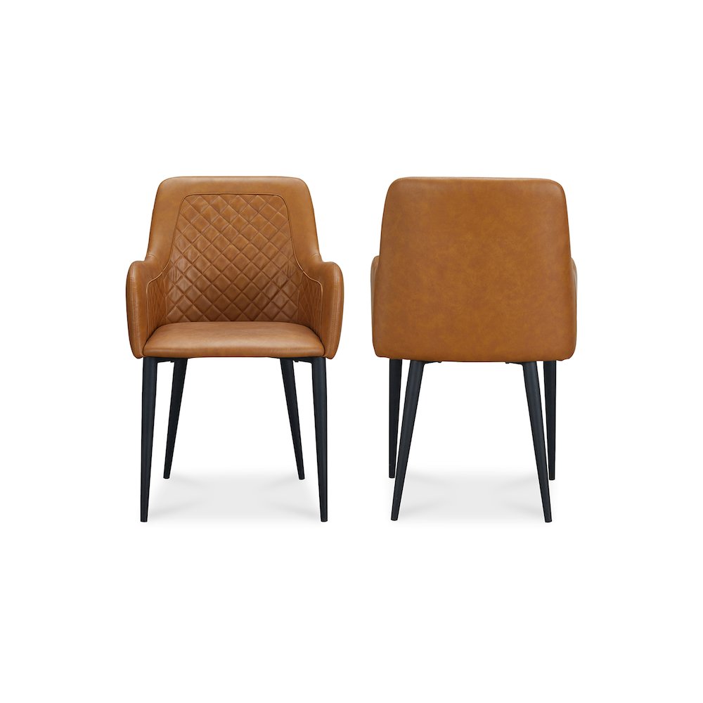 Cantata Dining Chair Tawny Vegan Leather – Set Of Two