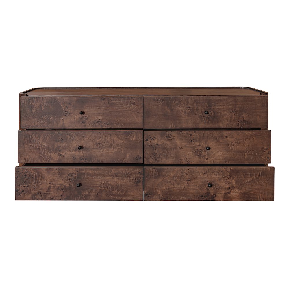 Gibson 6 Drawer Dresser Dark Brown