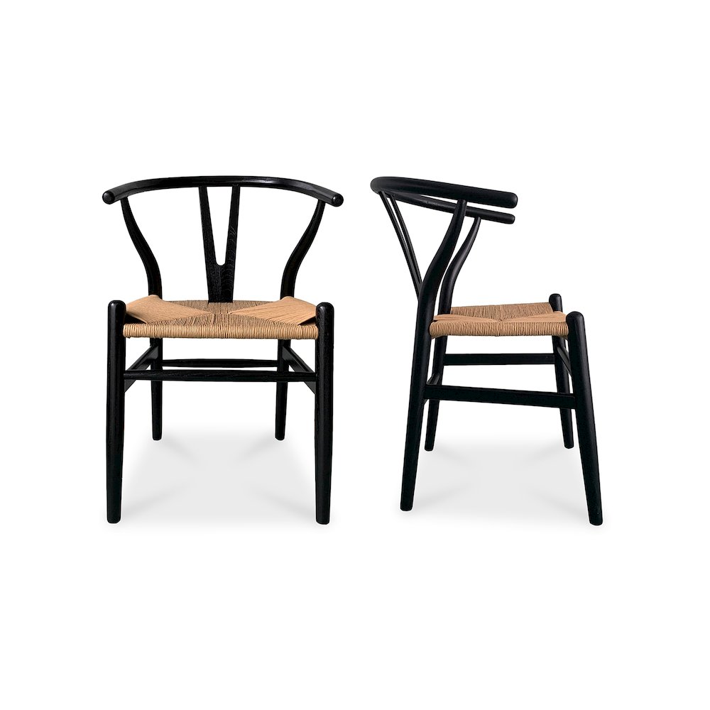 Ventana Dining Chair Black And Natural – Set Of Two