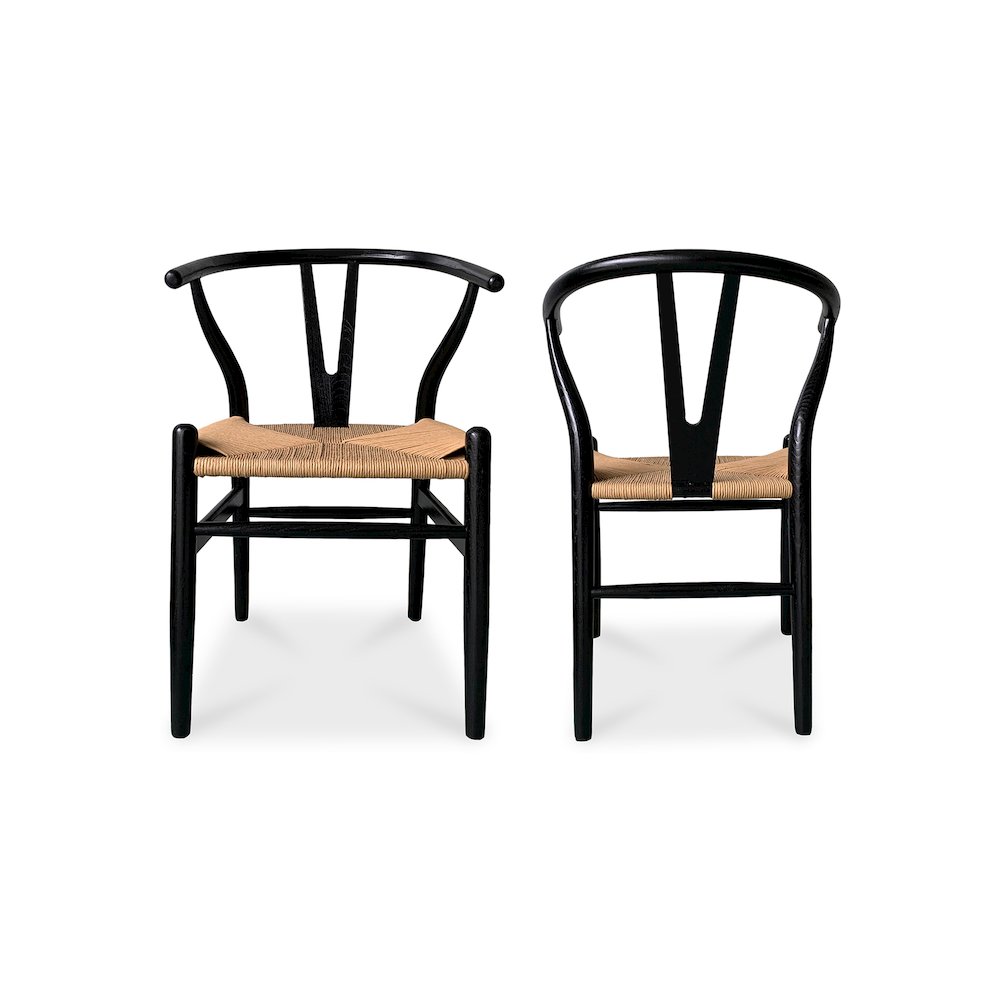 Ventana Dining Chair Black And Natural – Set Of Two