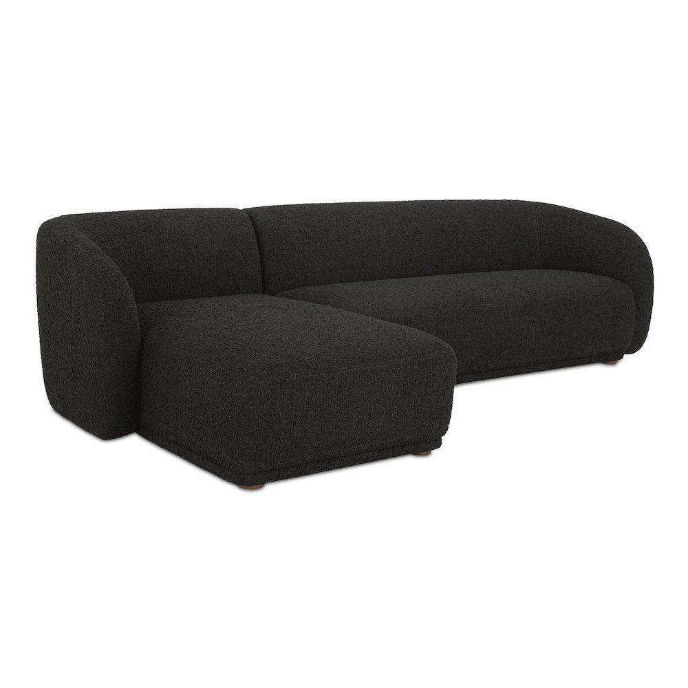 Faye Left Sectional Black Boucle