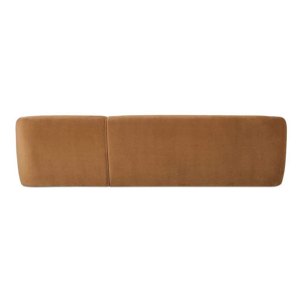 Faye Right Sectional Tan Faux Mohair