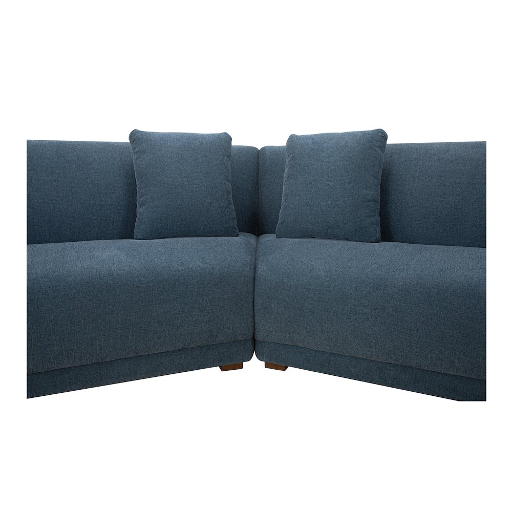 Fraser 3 Piece Modular Sectional with Wedge Slipper Deep Blue