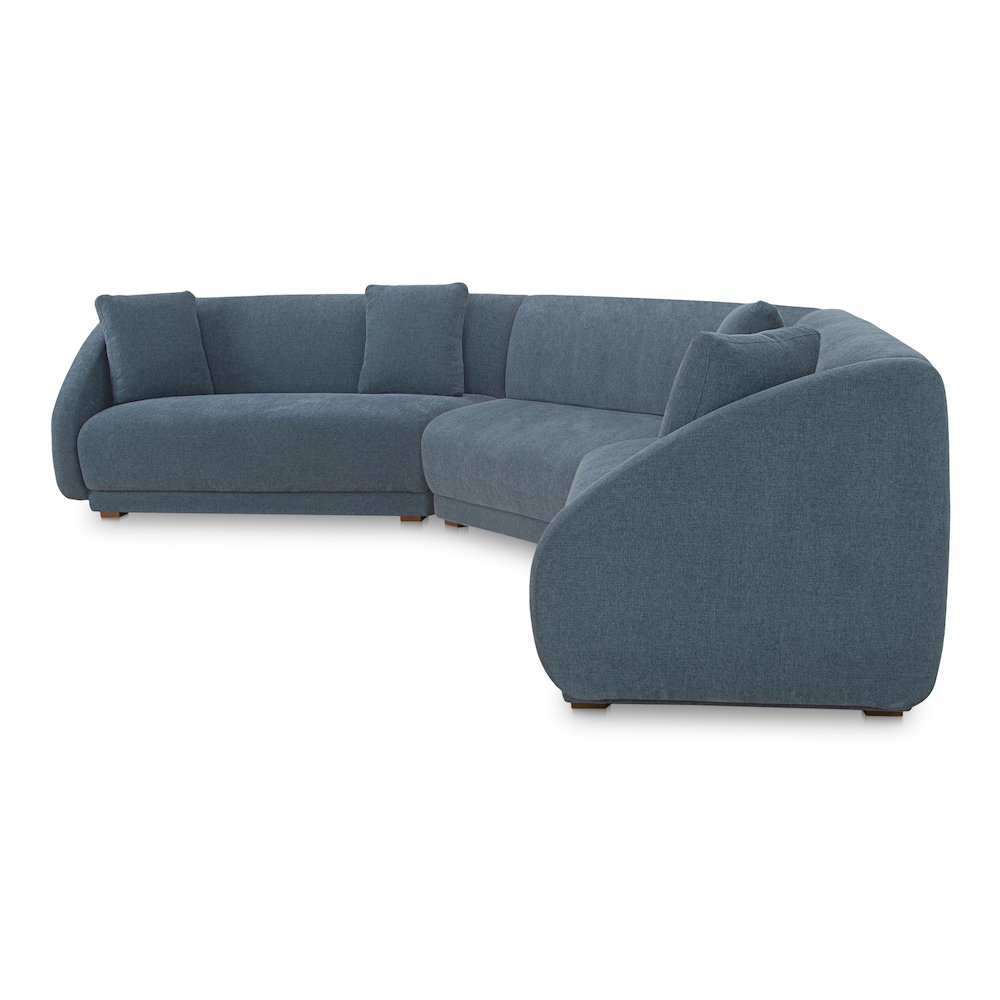 Fraser 3 Piece Modular Sectional with Wedge Slipper Deep Blue