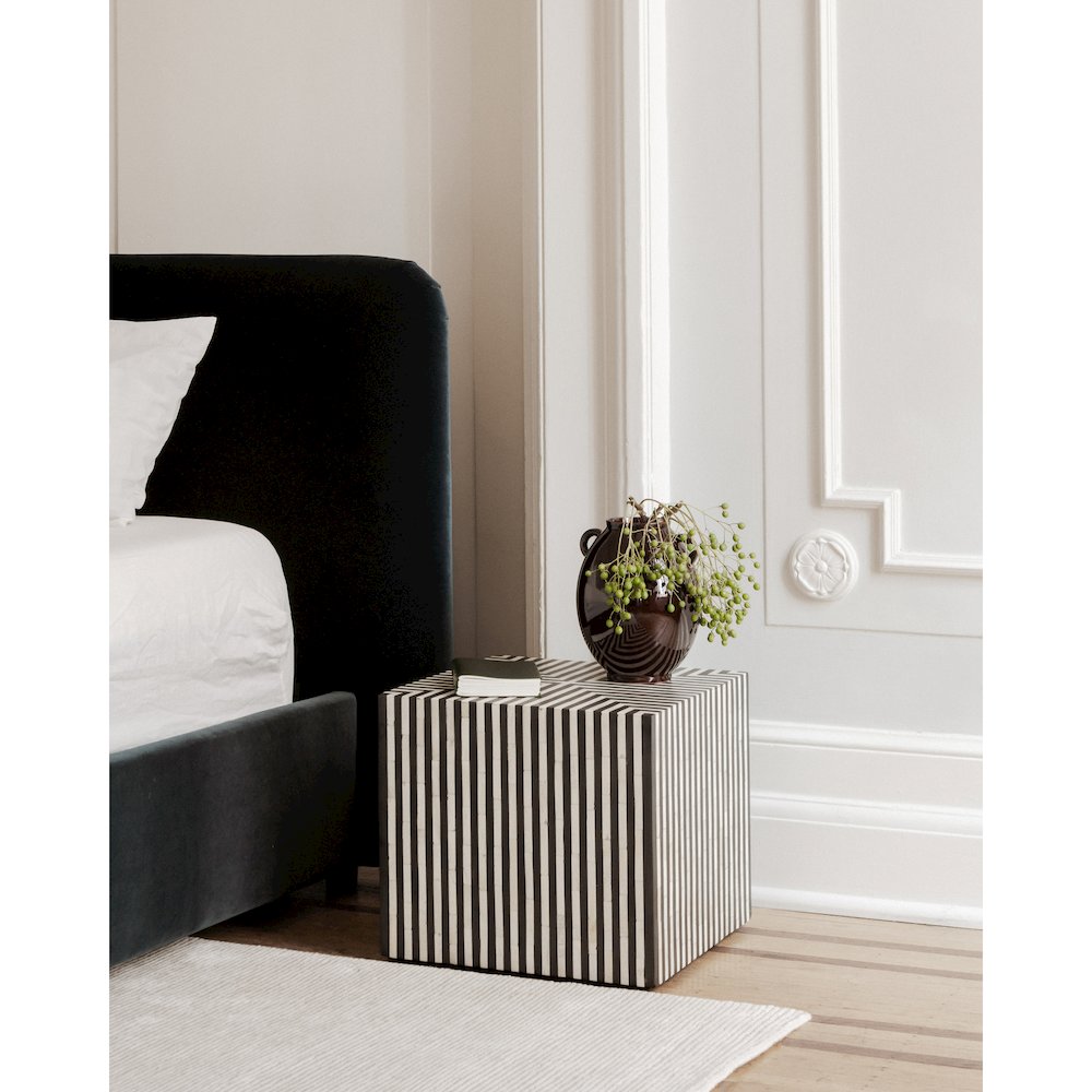 Terning Side Table Black and White