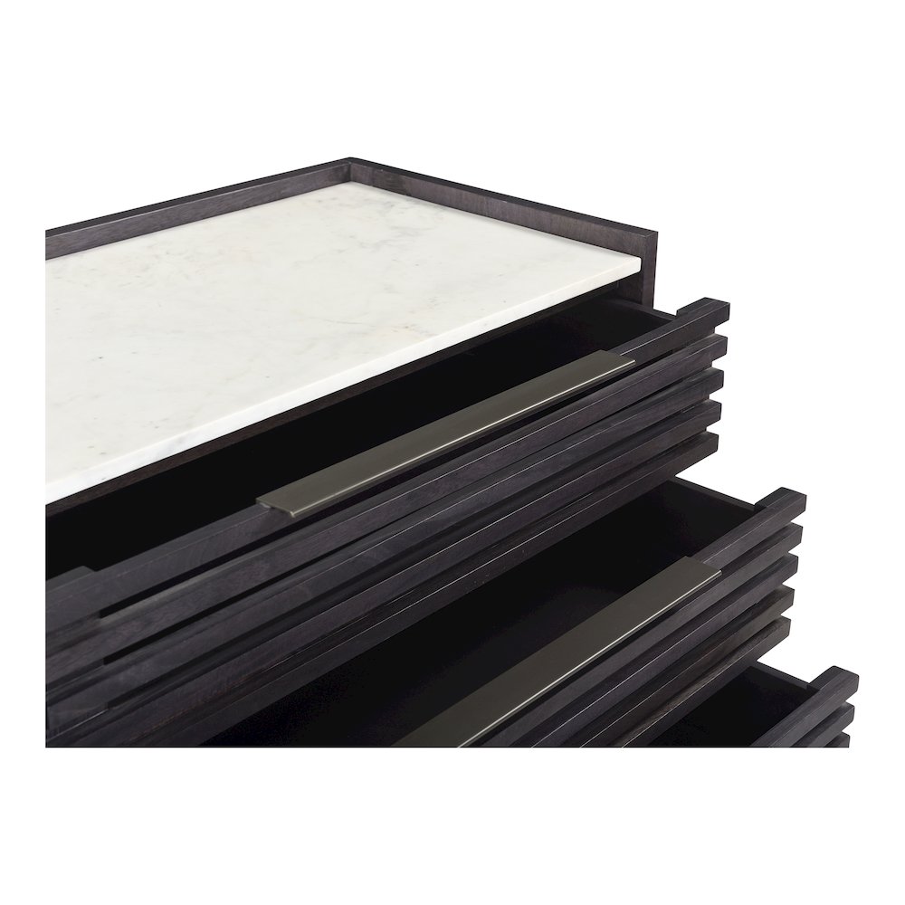 Paloma 3 Drawer Nightstand Charcoal Grey