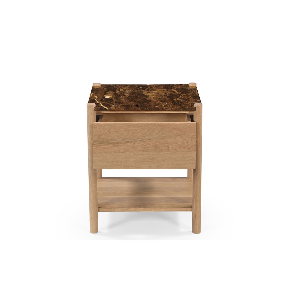 Elio Nightstand Dark Emperador Marble
