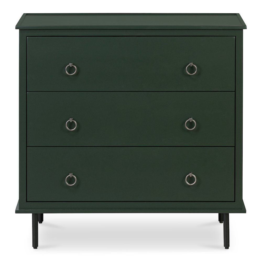 Reagan 3 Drawer Nightstand Deep Green