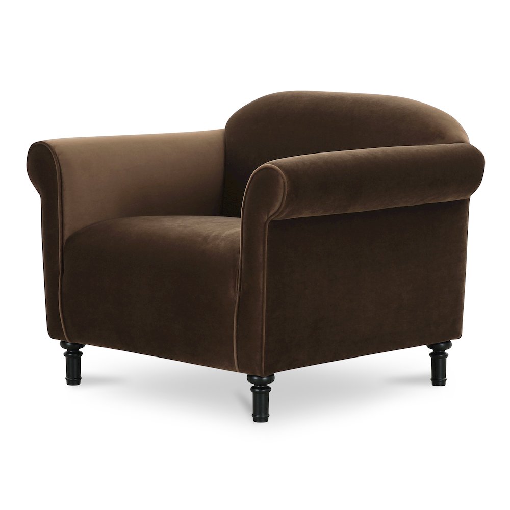 Harmony Accent Chair Dark Brown Faux Mohair
