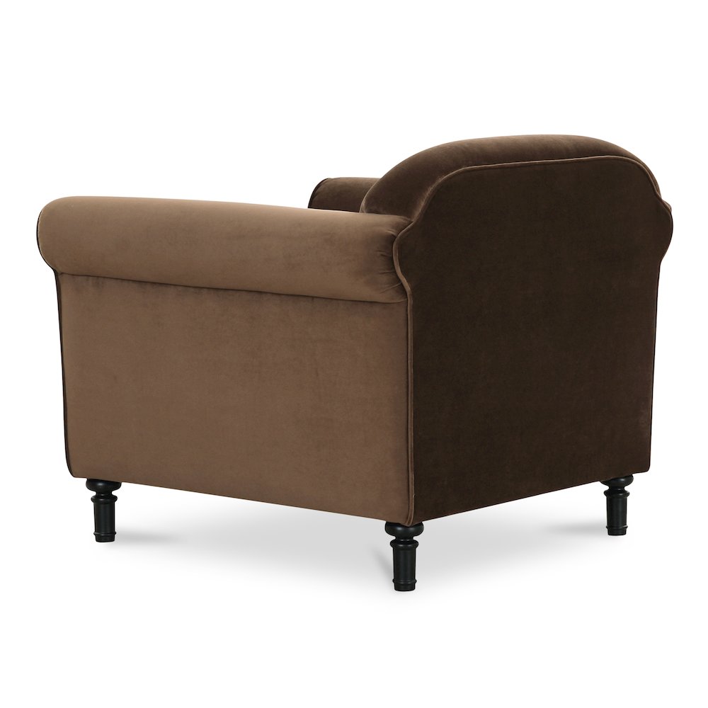 Harmony Accent Chair Dark Brown Faux Mohair