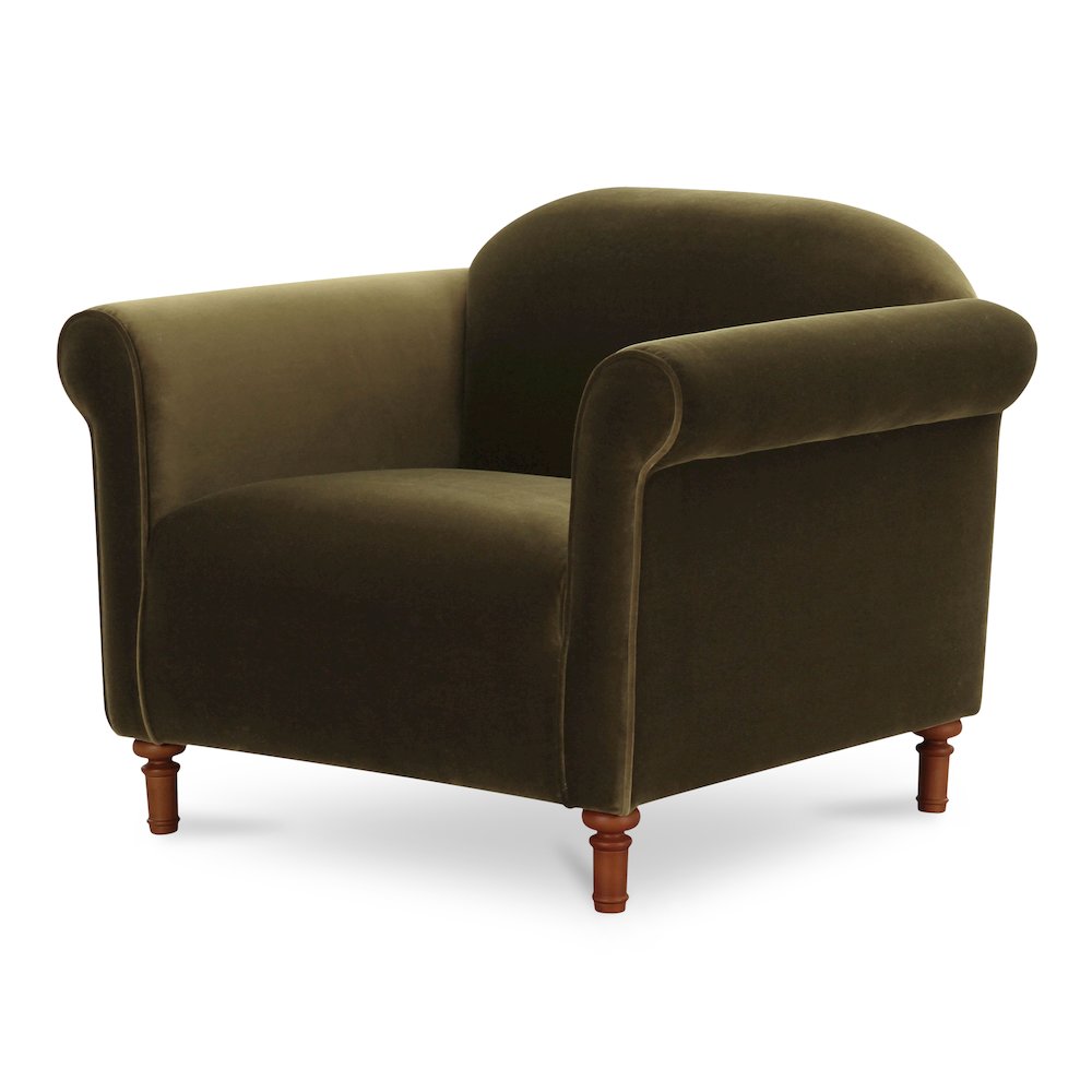 Harmony Accent Chair Dark Green Faux Mohair