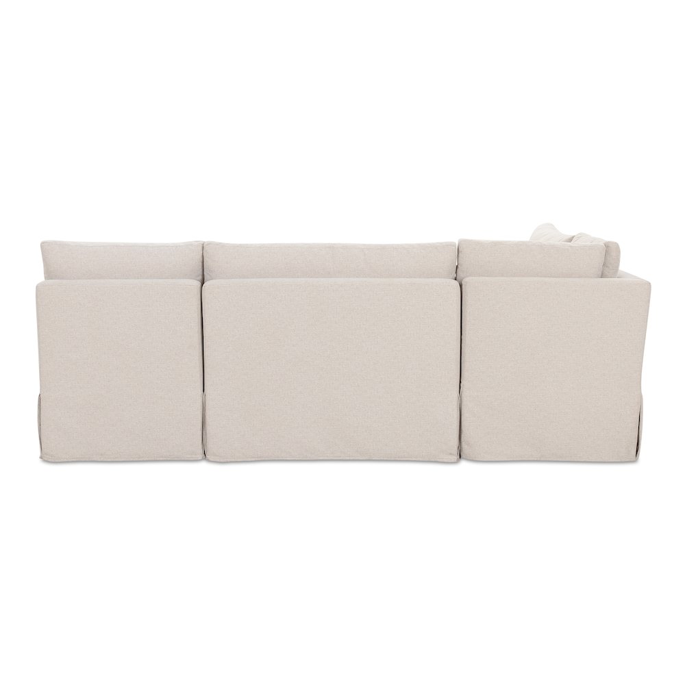 Fable Slipcover Dining Banquette L-Shape Beige 96In