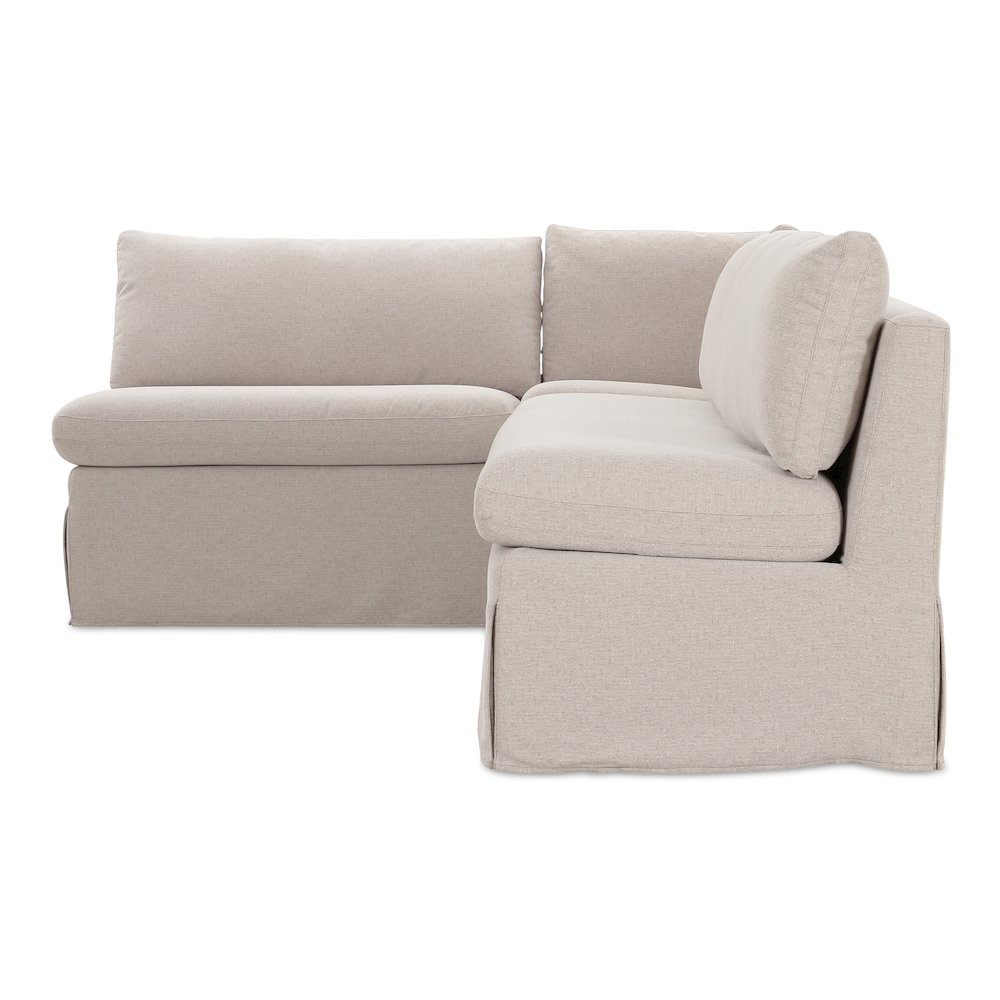 Fable Slipcover Dining Banquette L-Shape Beige  100.5In