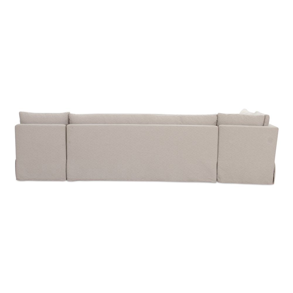 Fable Slipcover Dining Banquette L-Shape Beige 125.5In