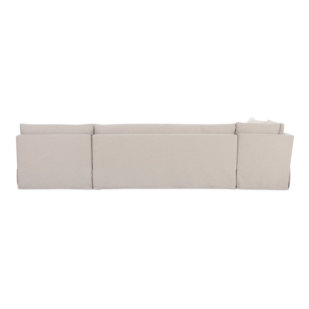 Fable Slipcover Dining Banquette L-Shape Beige 139.5In