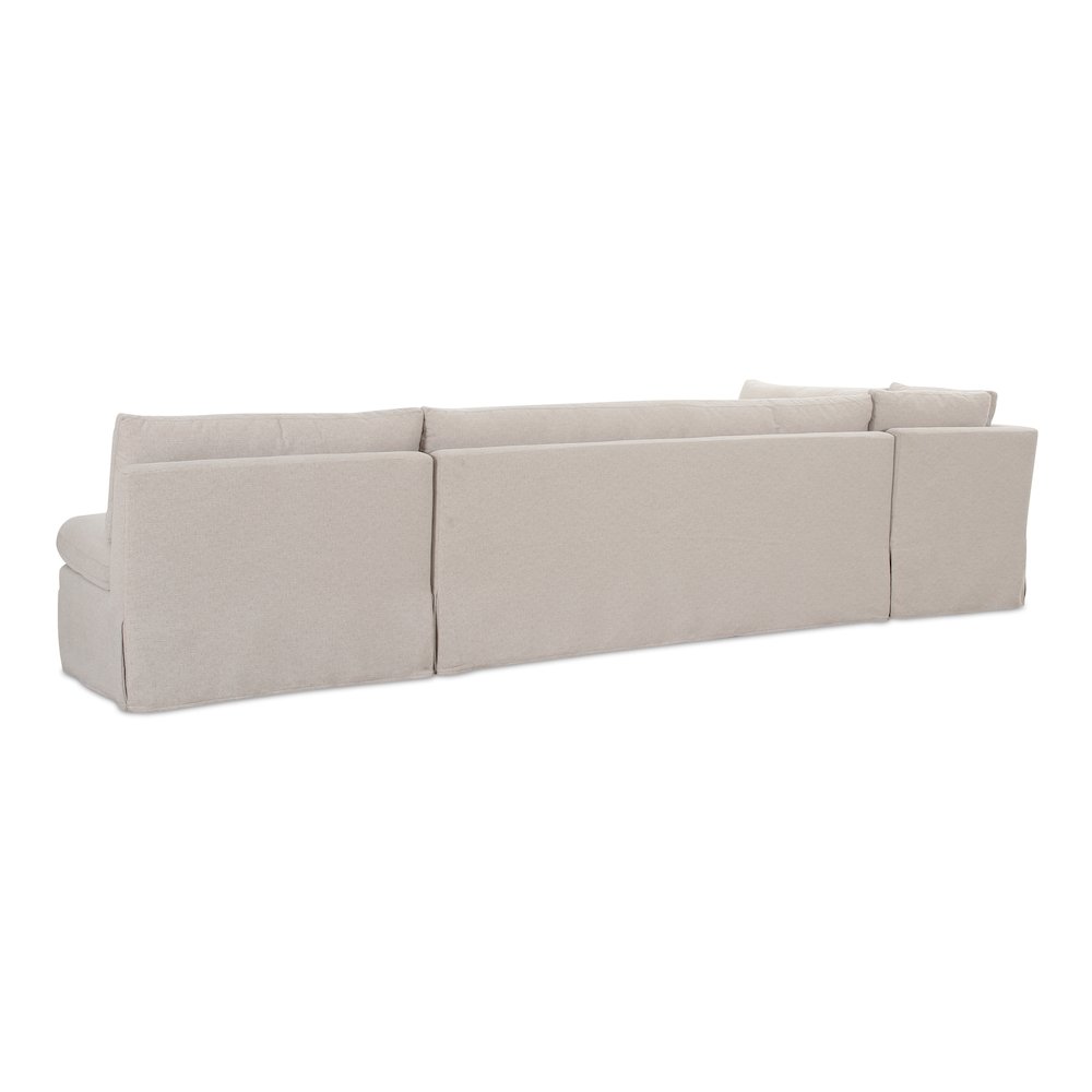 Fable Slipcover Dining Banquette L-Shape Beige 139.5In