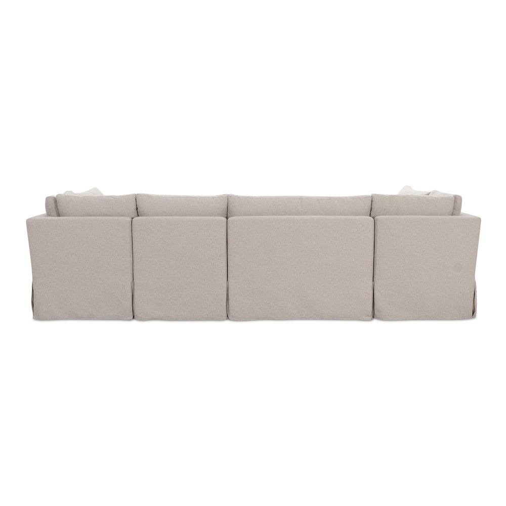 Fable Slipcover Dining Banquette U-Shape Beige 121In