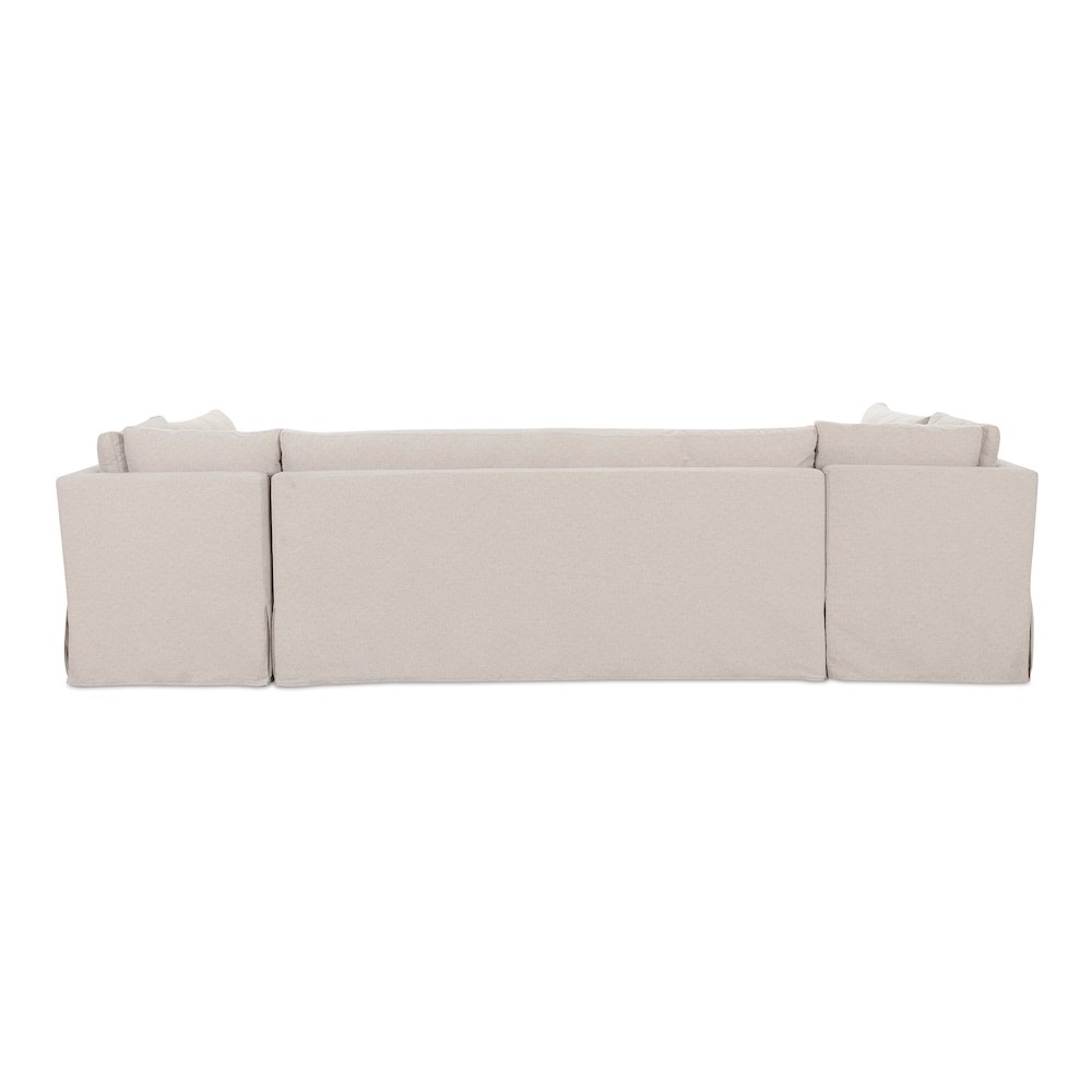 Fable Slipcover Dining Banquette U-Shape Beige 129In