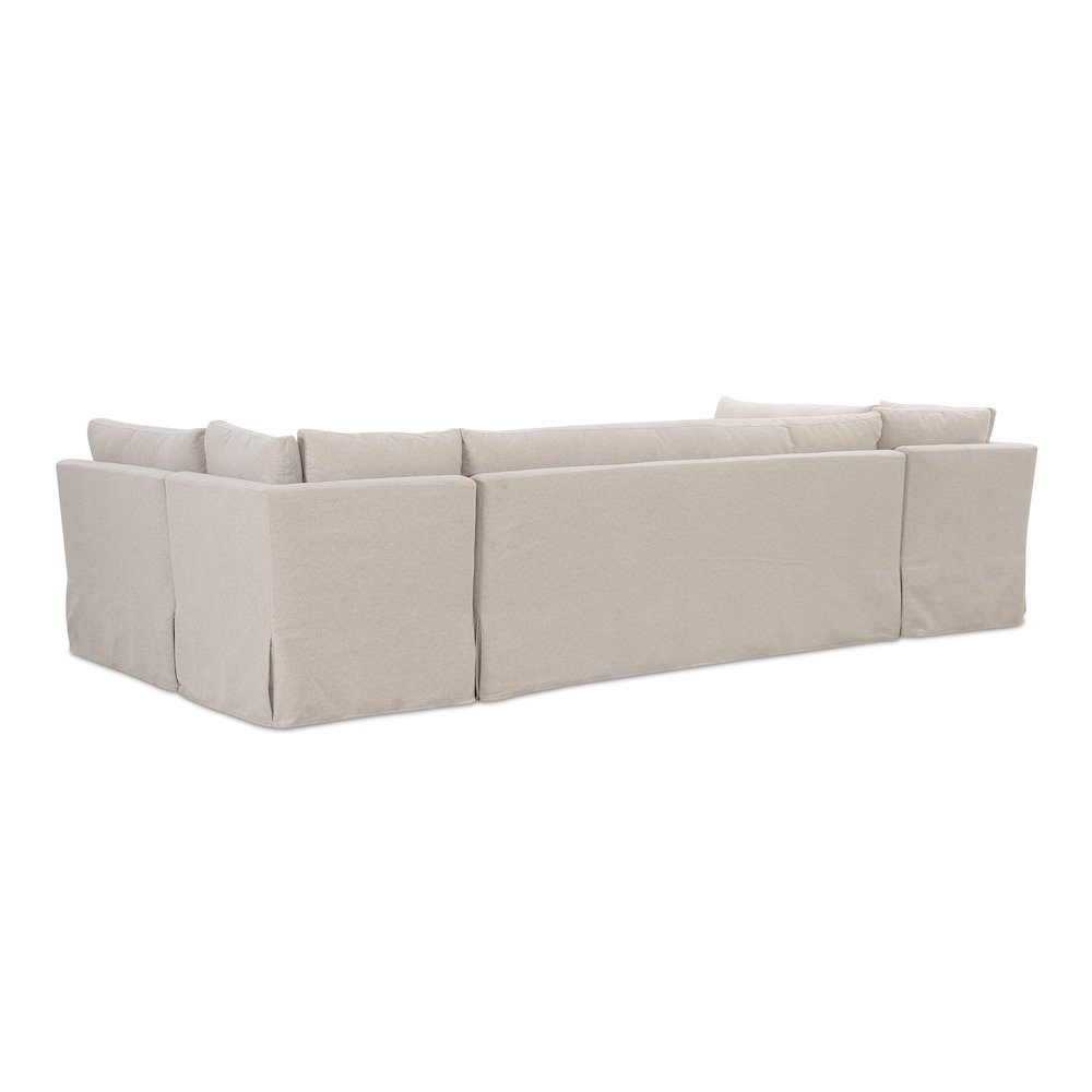Fable Slipcover Dining Banquette U-Shape Beige 129In