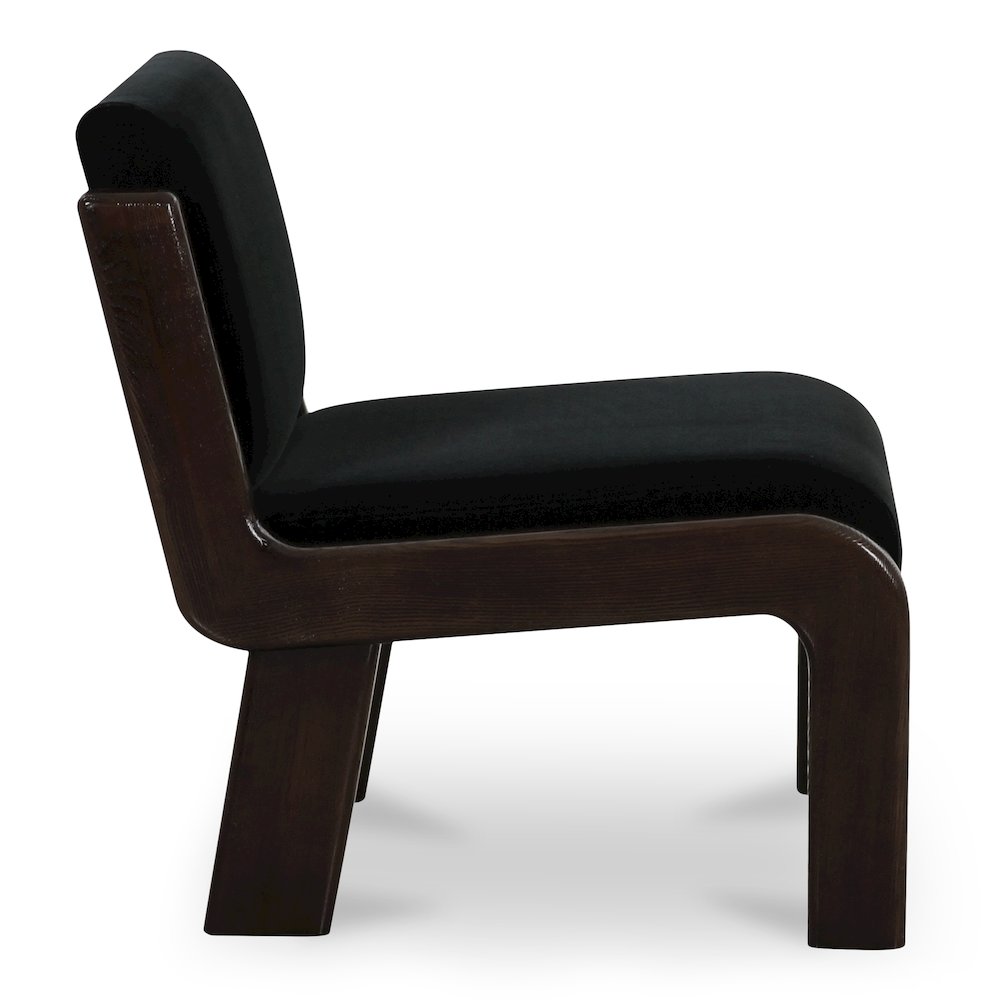 Edie Accent Chair Black Faux Mohair