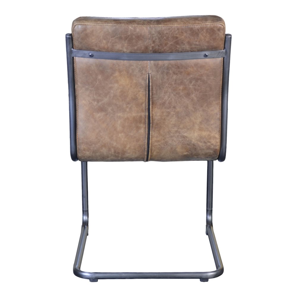Ansel Dining Chair Grazed Brown Leather – Set Of Two