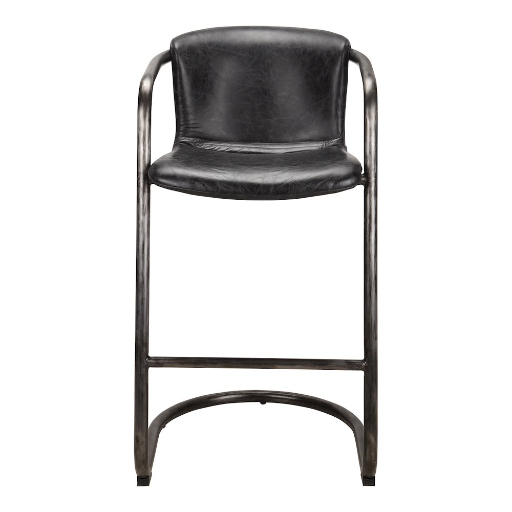 Freeman Barstool Onyx Black Leather – Set Of Two