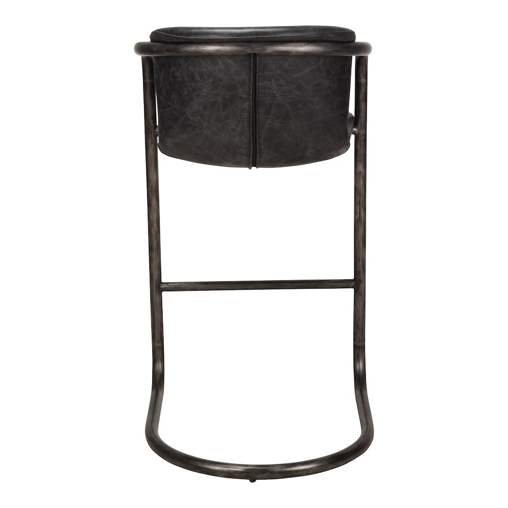 Freeman Barstool Onyx Black Leather – Set Of Two