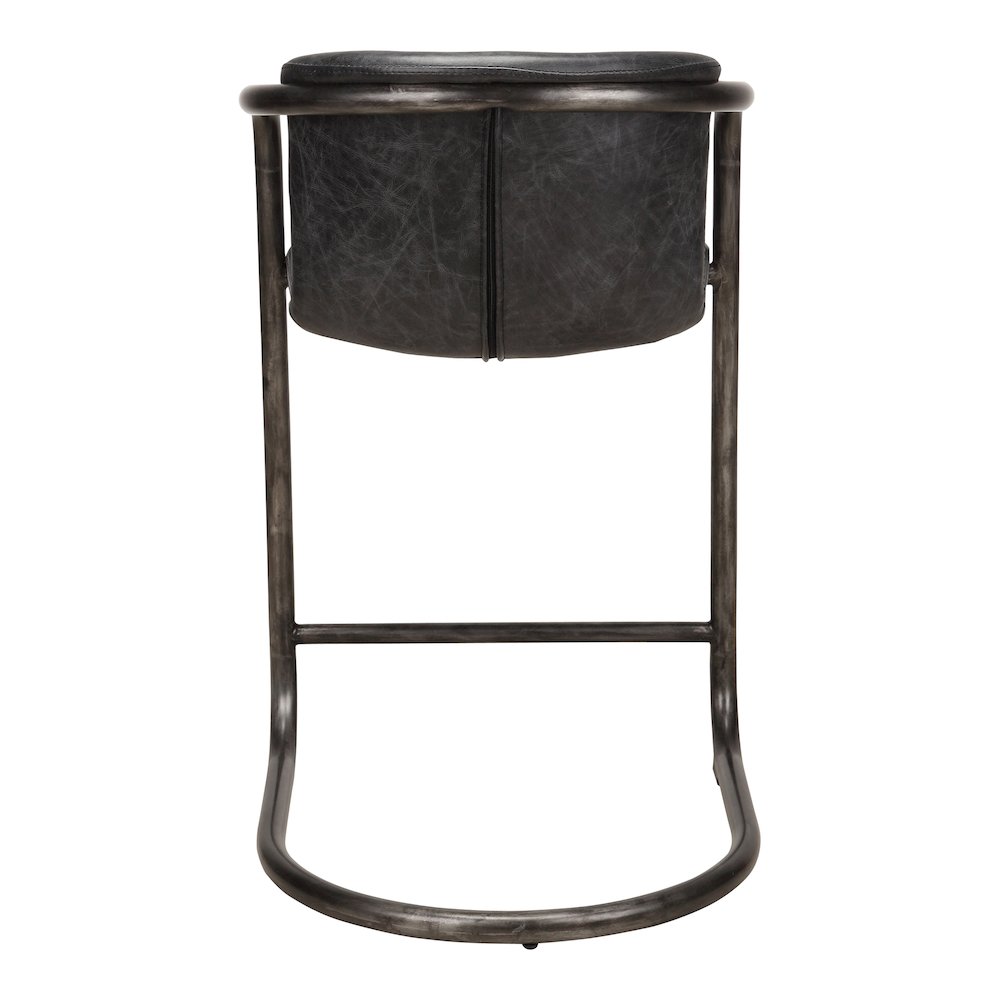 Freeman Counter Stool Onyx Black Leather – Set Of Two