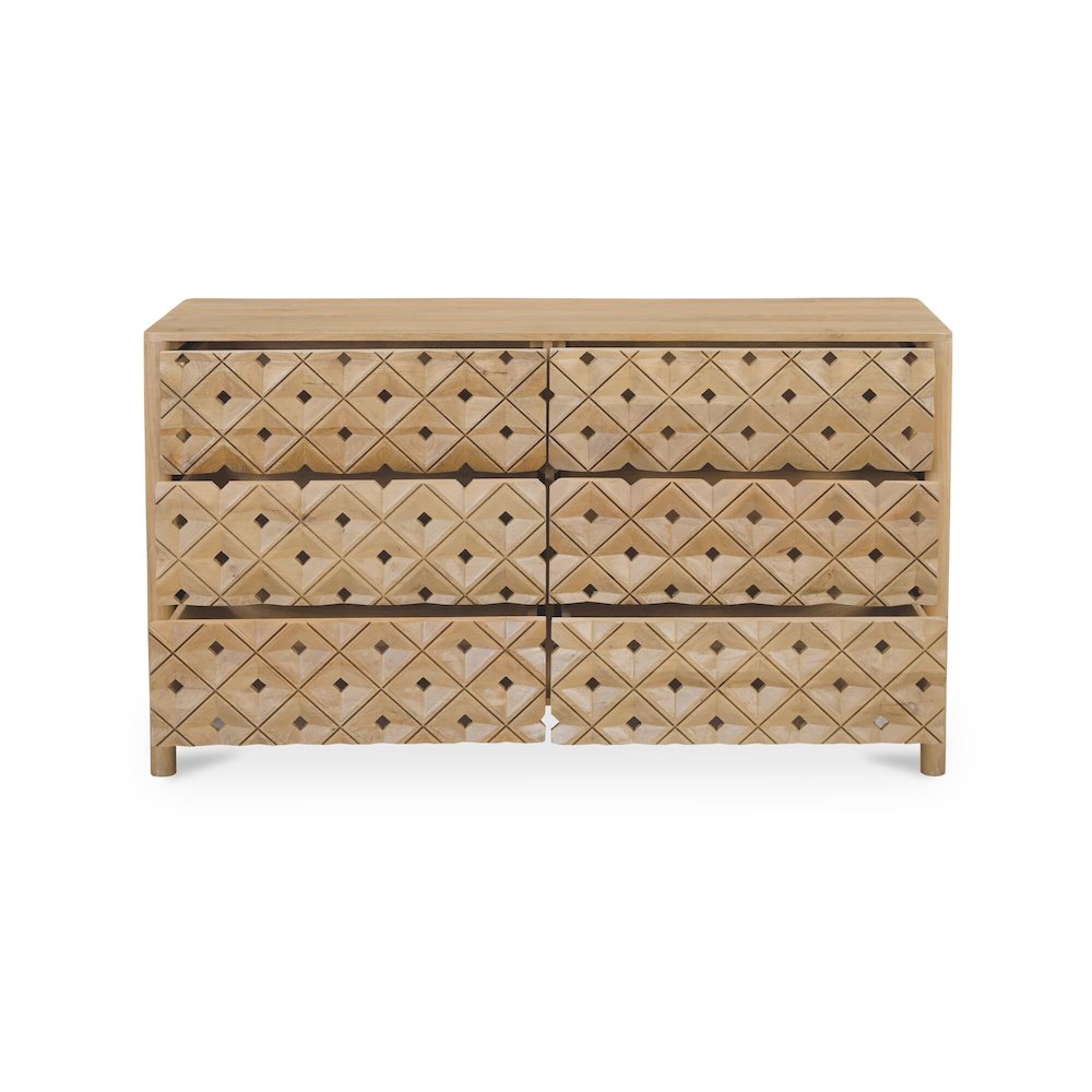 Fulton 6 Drawer Dresser Natural