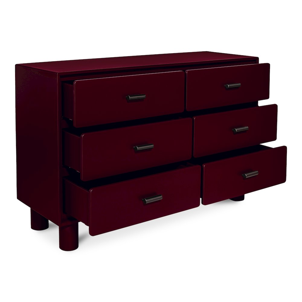 Jolene 6 Drawer Dresser Deep Red