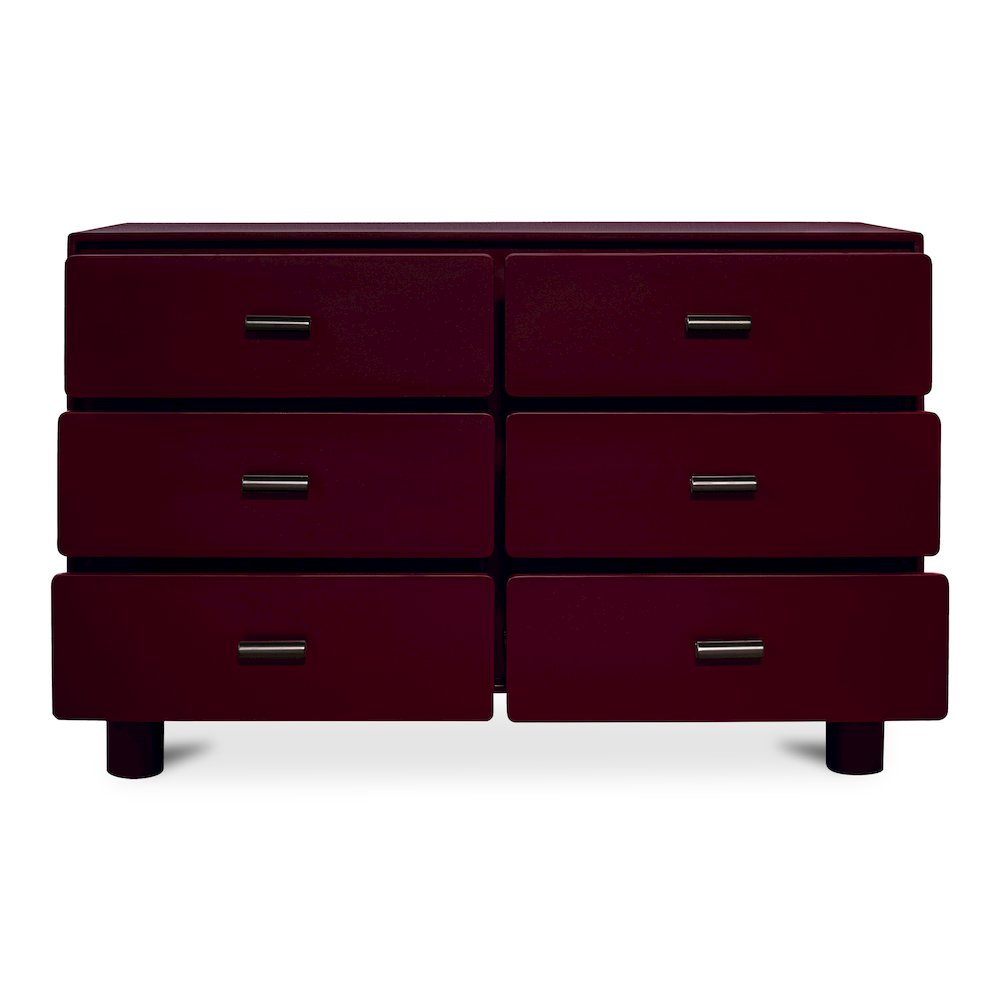 Jolene 6 Drawer Dresser Deep Red