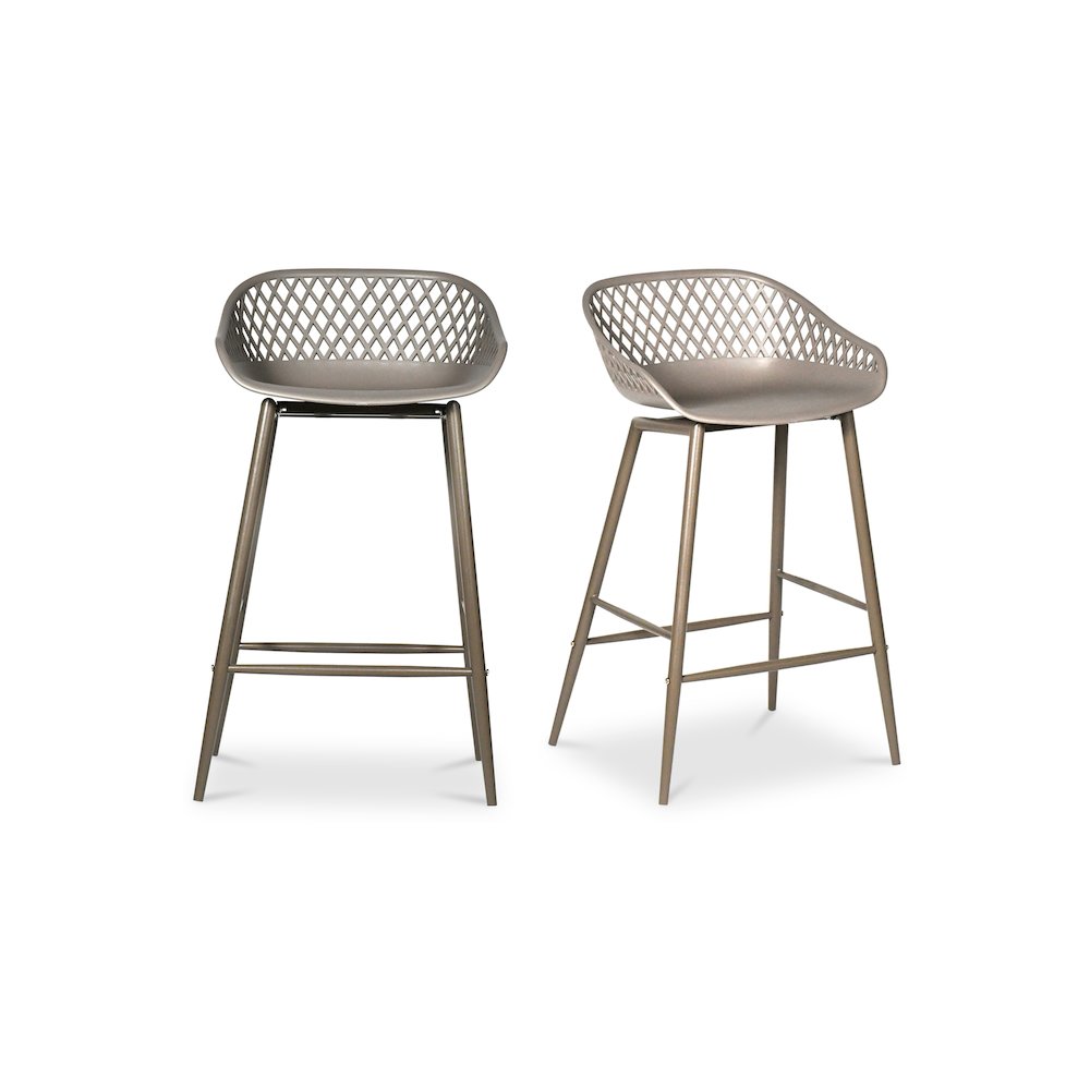 Piazza Outdoor Counter Stool Grey – Set Of Two