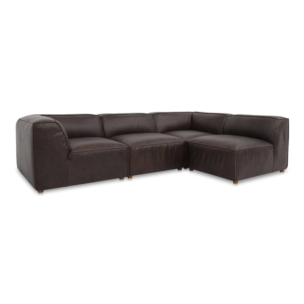 Form Signature Modular Sectional Espresso Brown Leather