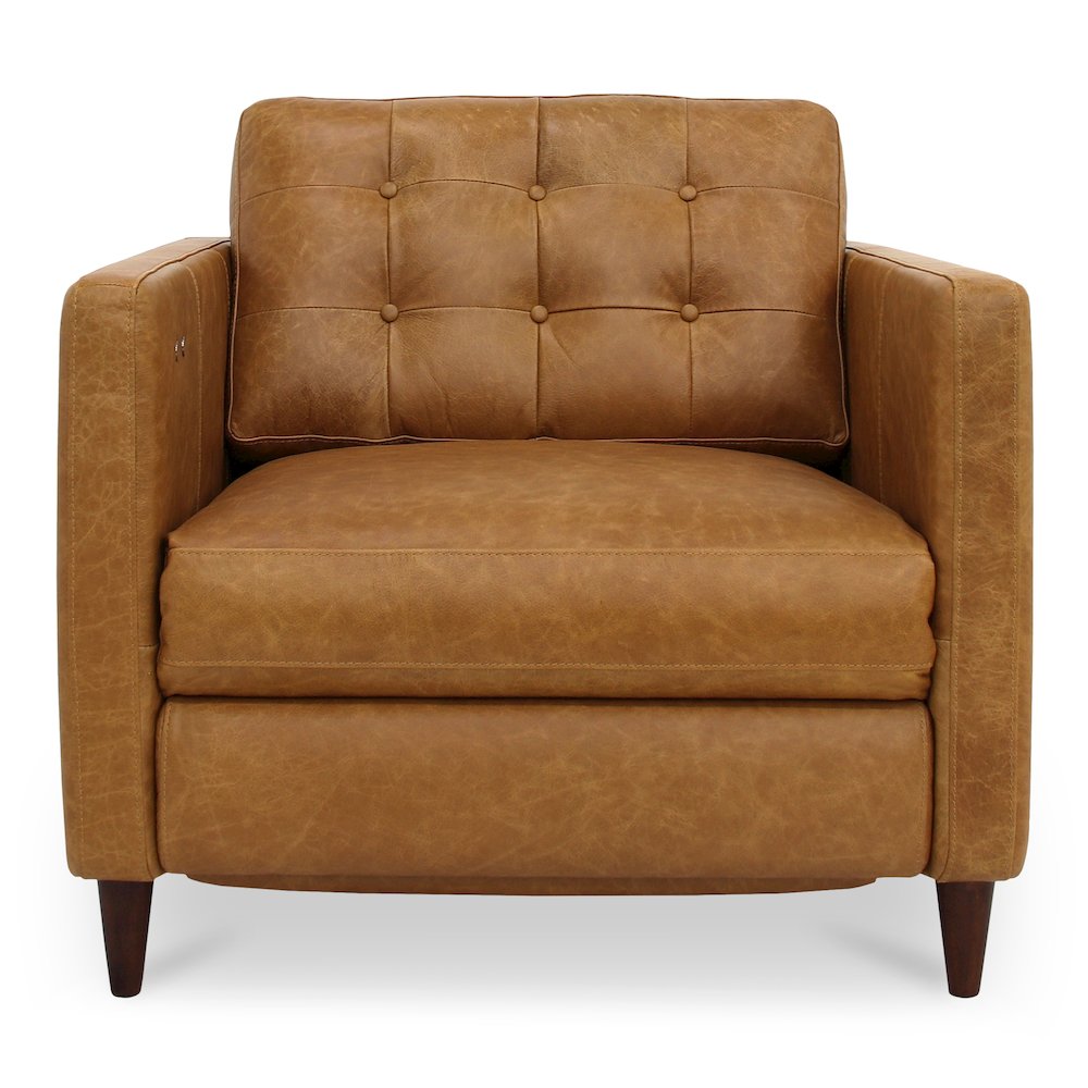 Bridgers Power Recliner Chair Tan Leather