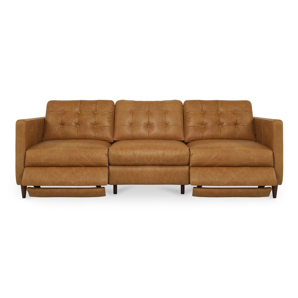 Bridgers Power Recliner Sofa Tan Leather