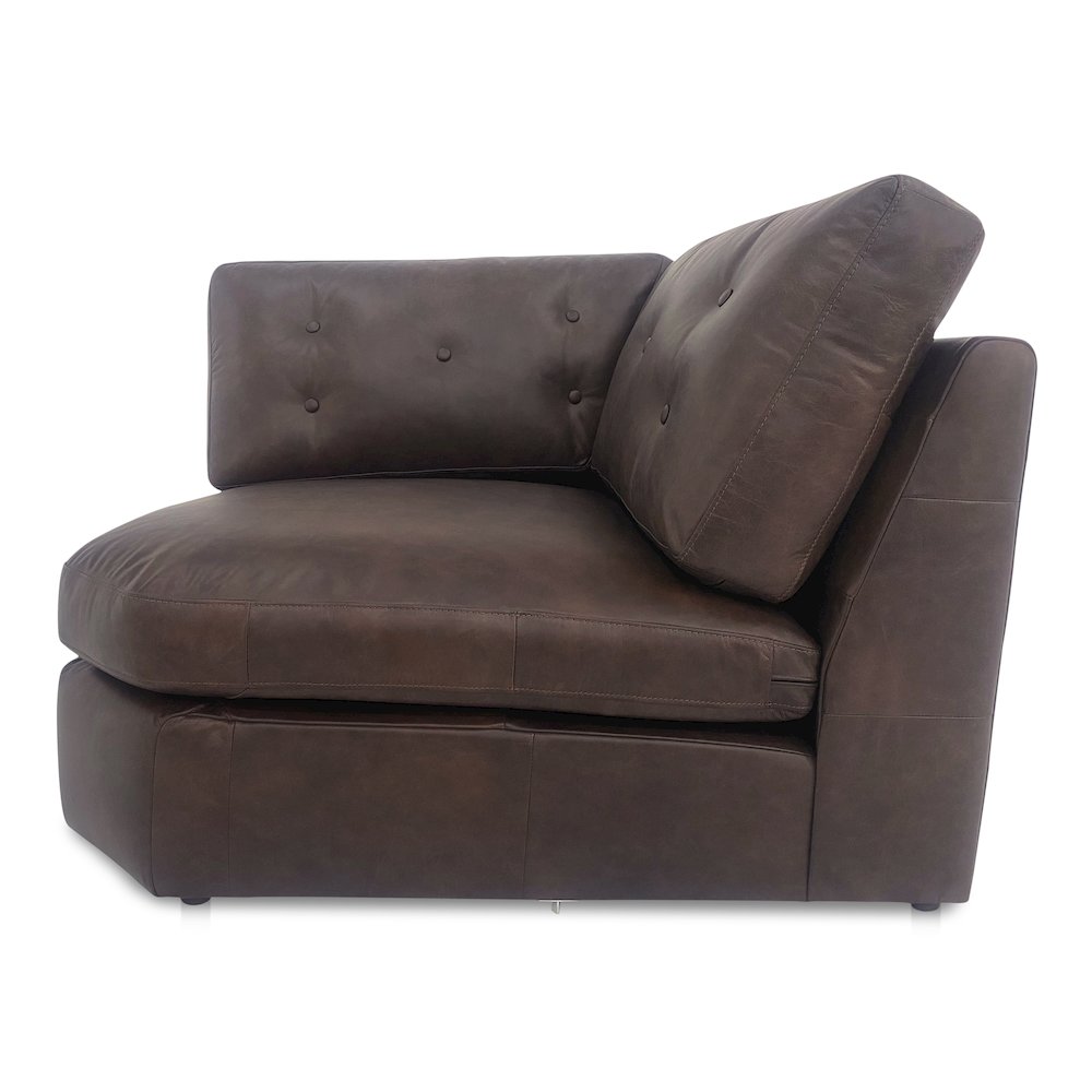 Thurlow Corner Chair Espresso Brown Leather