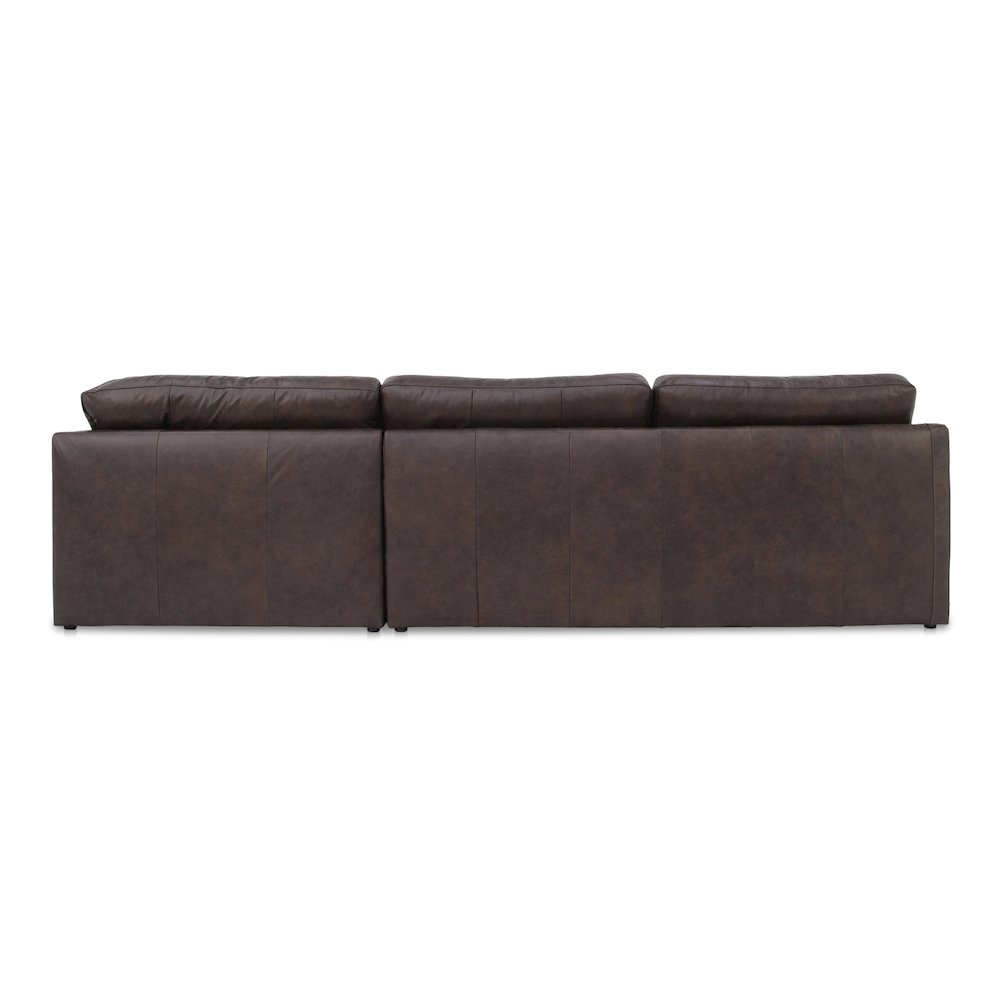 Thurlow 3 Piece Right Modular Sectional Espresso Brown Leather