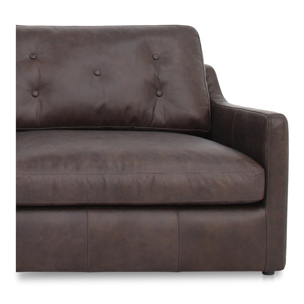Thurlow 3 Piece Right Modular Sectional Espresso Brown Leather