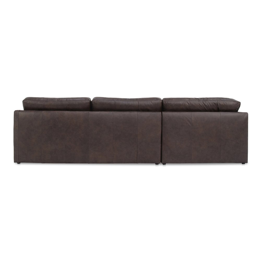Thurlow 3 Piece Left Modular Sectional Espresso Brown Leather