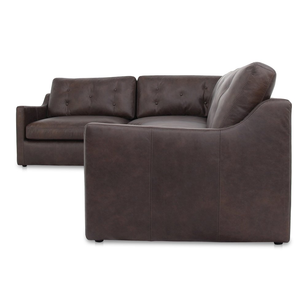 Thurlow 3 Piece Left Modular Sectional Espresso Brown Leather