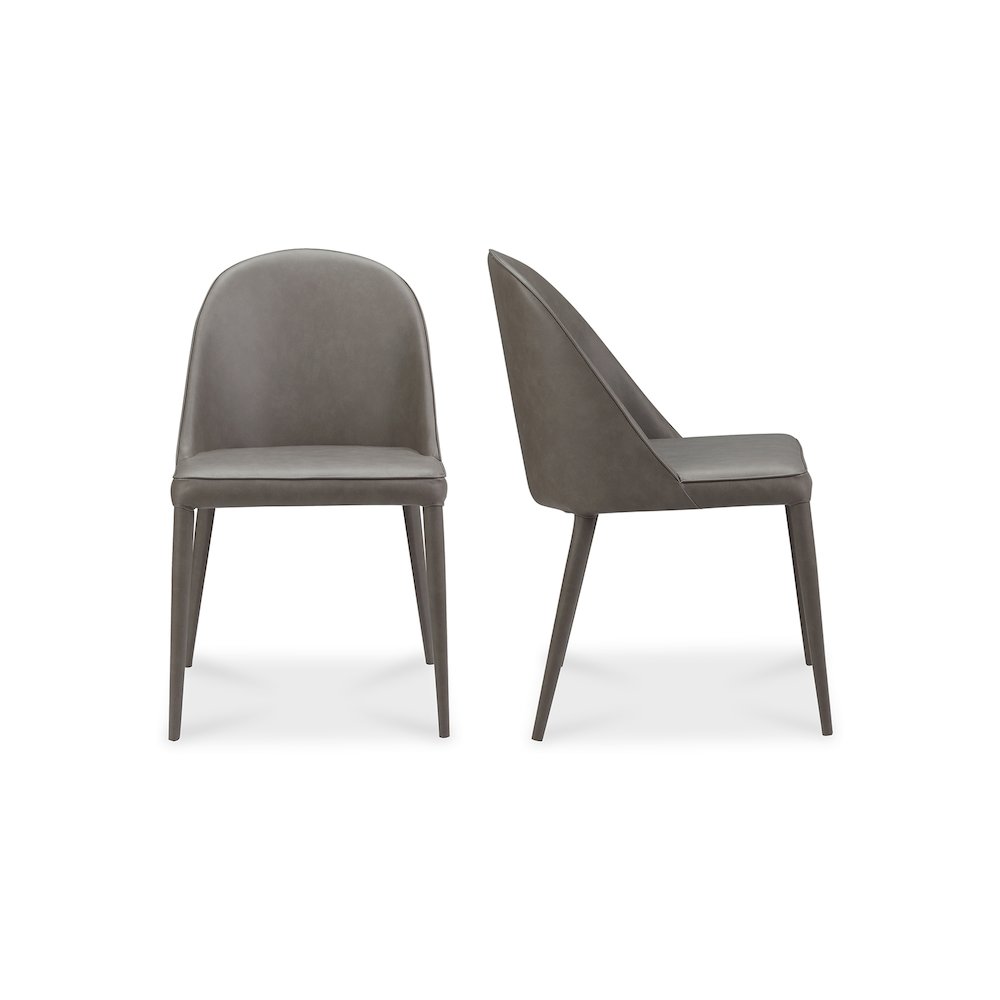 Burton Dining Chair Grey Vegan Leather – Set Of Two