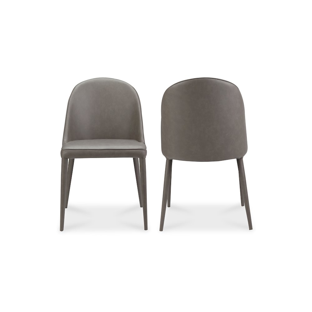 Burton Dining Chair Grey Vegan Leather – Set Of Two