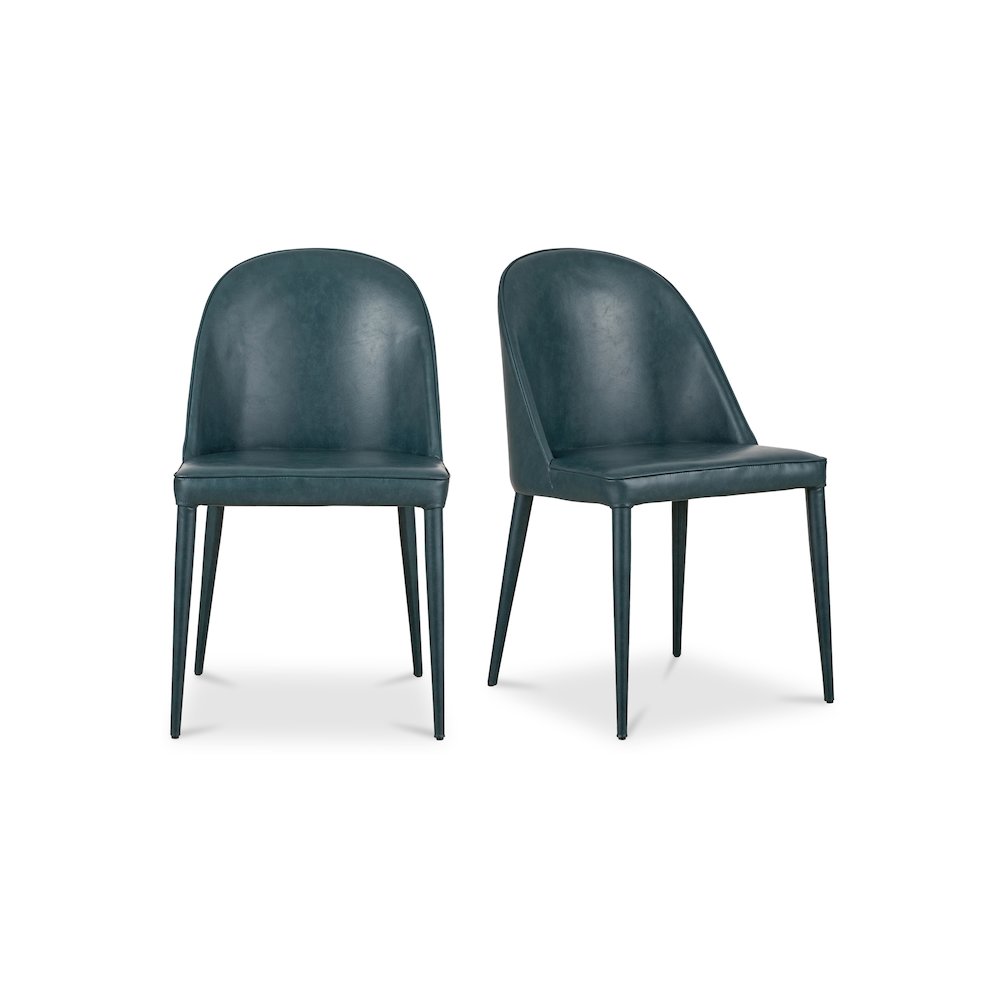 Burton Dining Chair Dark Teal Vegan Leather – Set Of Two