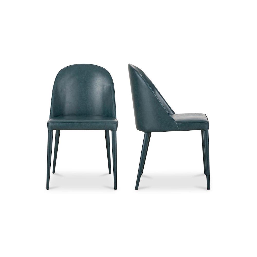 Burton Dining Chair Dark Teal Vegan Leather – Set Of Two
