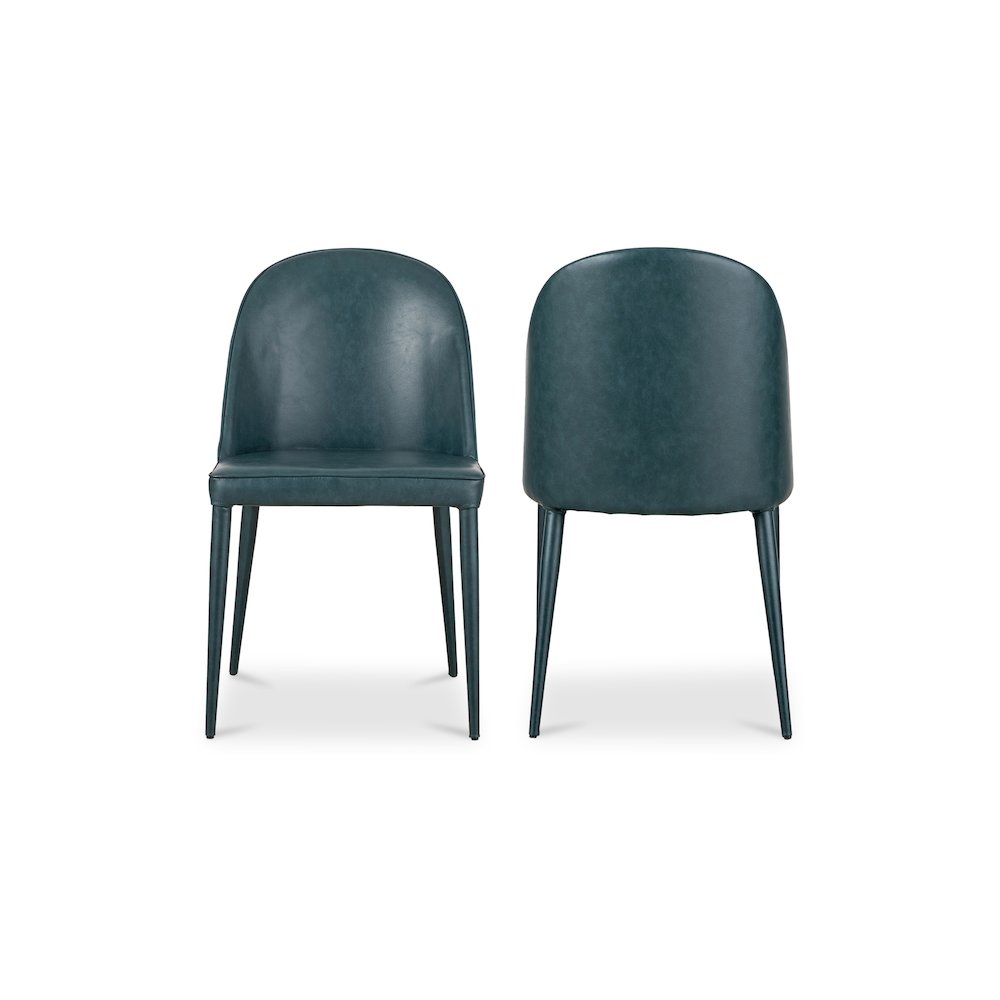 Burton Dining Chair Dark Teal Vegan Leather – Set Of Two